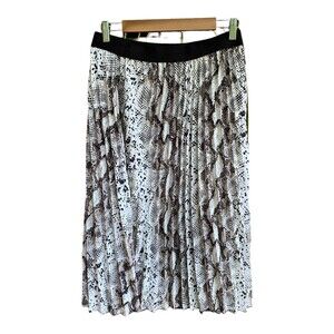 Animal Print Snake Skin Flowy Pleated A-Line Skirt Women’s Size L Mob Wife